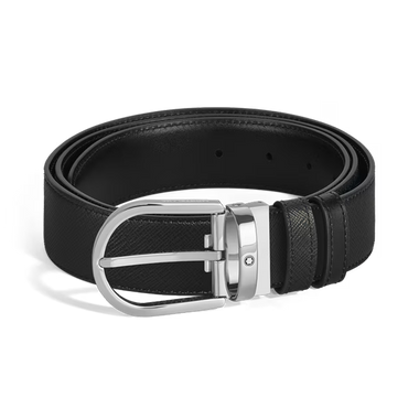 Cinto Reversível Horseshoe Black/Black 35mm