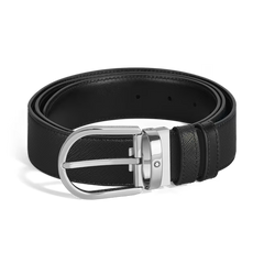 Cinto Reversível Horseshoe Black/Black 35mm