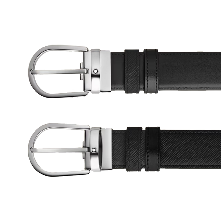 Cinto Reversível Horseshoe Black/Black 35mm