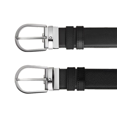 Cinto Reversível Horseshoe Black/Black 35mm