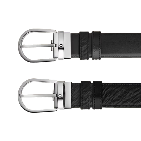 Cinto Reversível Horseshoe Black/Black 35mm