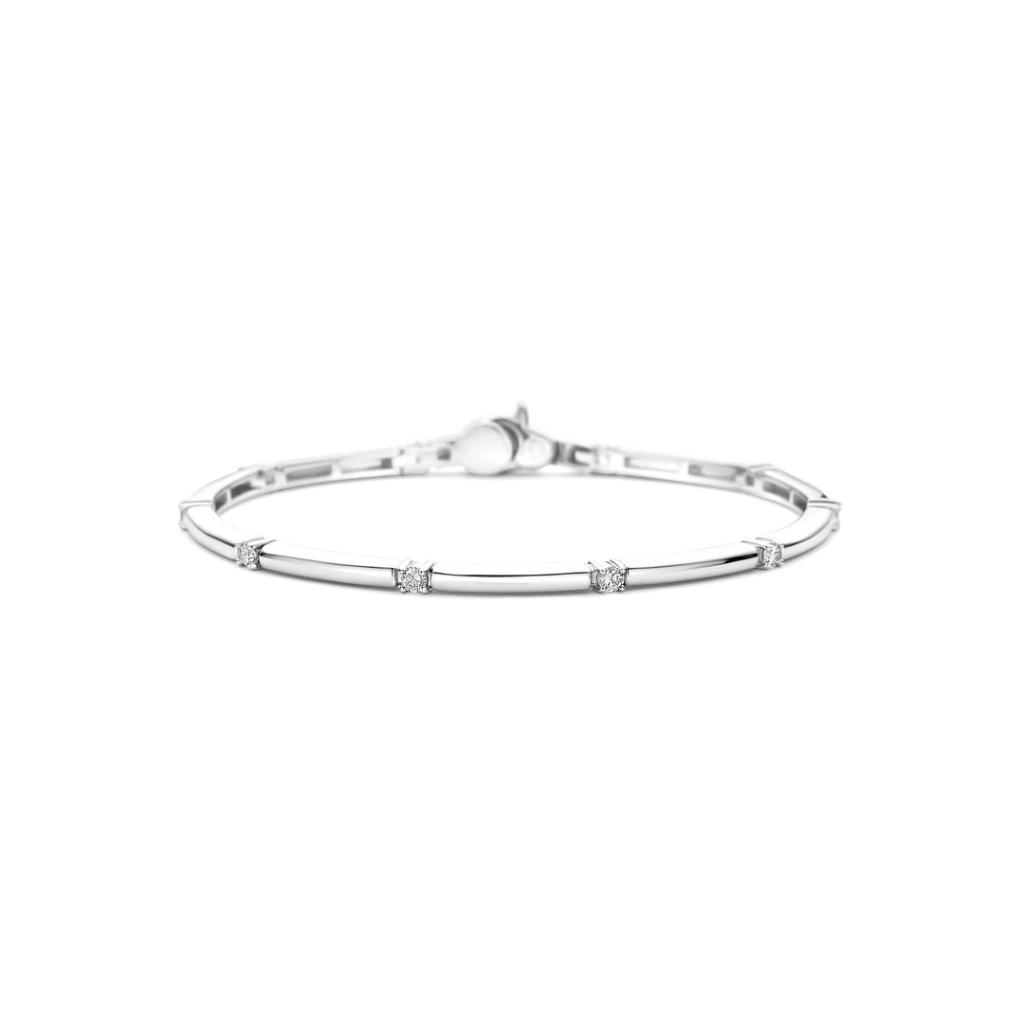 Escrava Classic Rectangular Zirconia Silver
