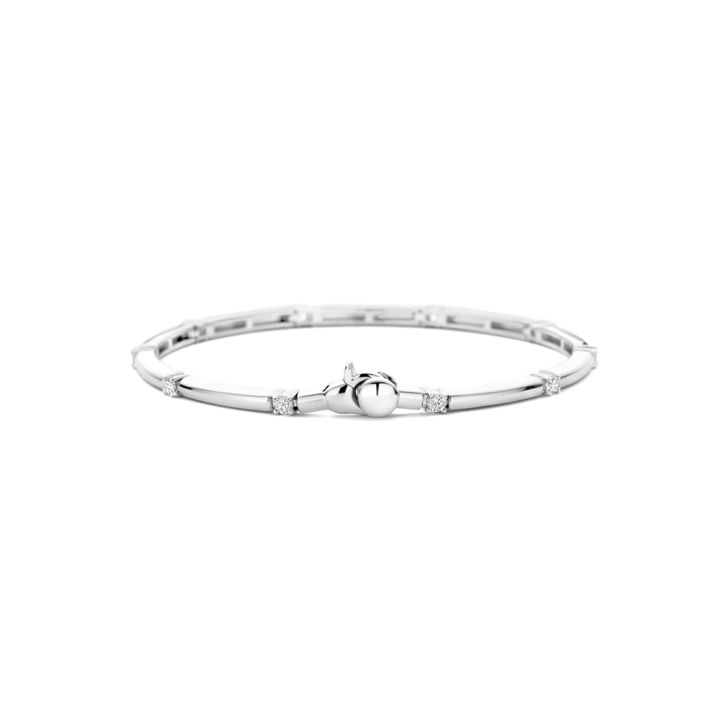 Escrava Classic Rectangular Zirconia Silver