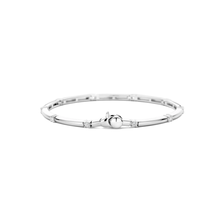 Escrava Classic Rectangular Zirconia Silver