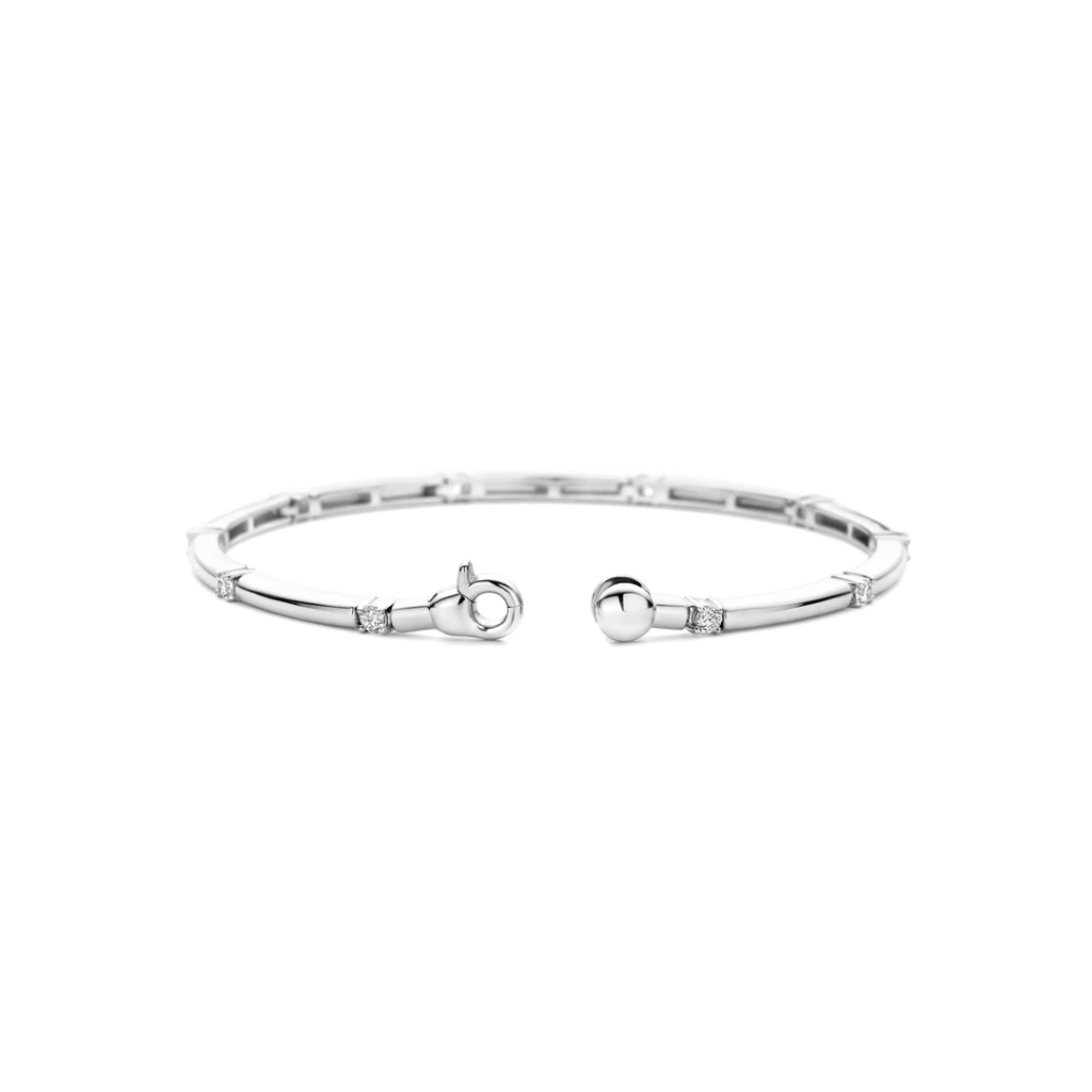 Escrava Classic Rectangular Zirconia Silver