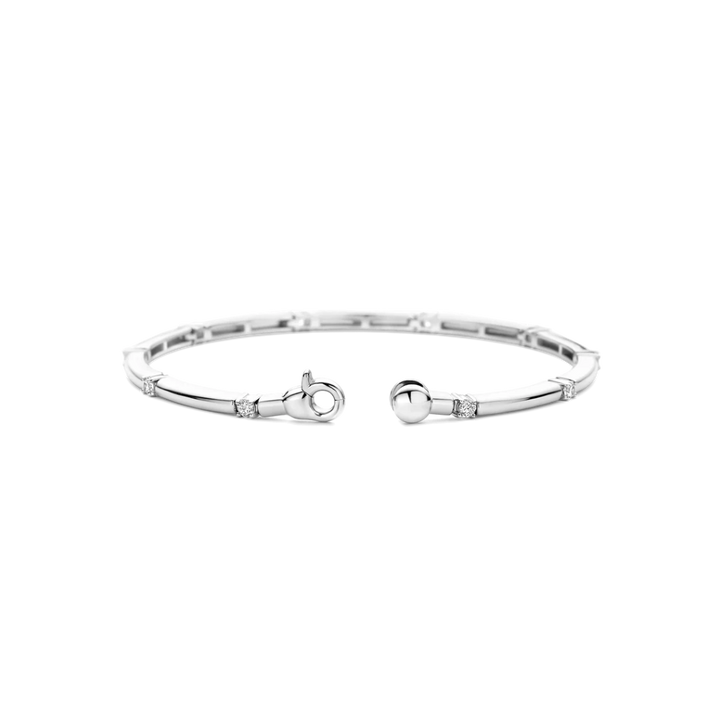 Escrava Classic Rectangular Zirconia Silver