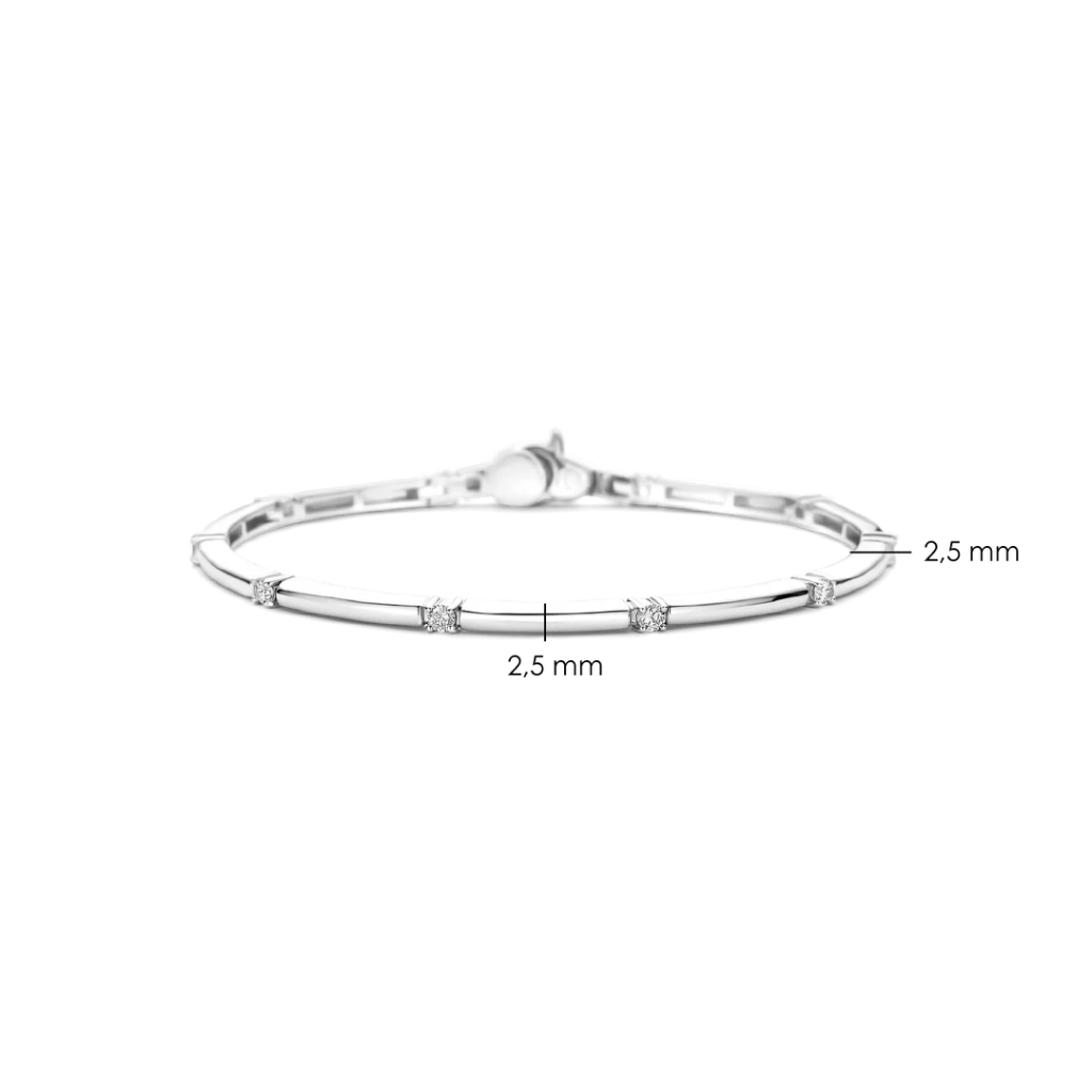 Escrava Classic Rectangular Zirconia Silver