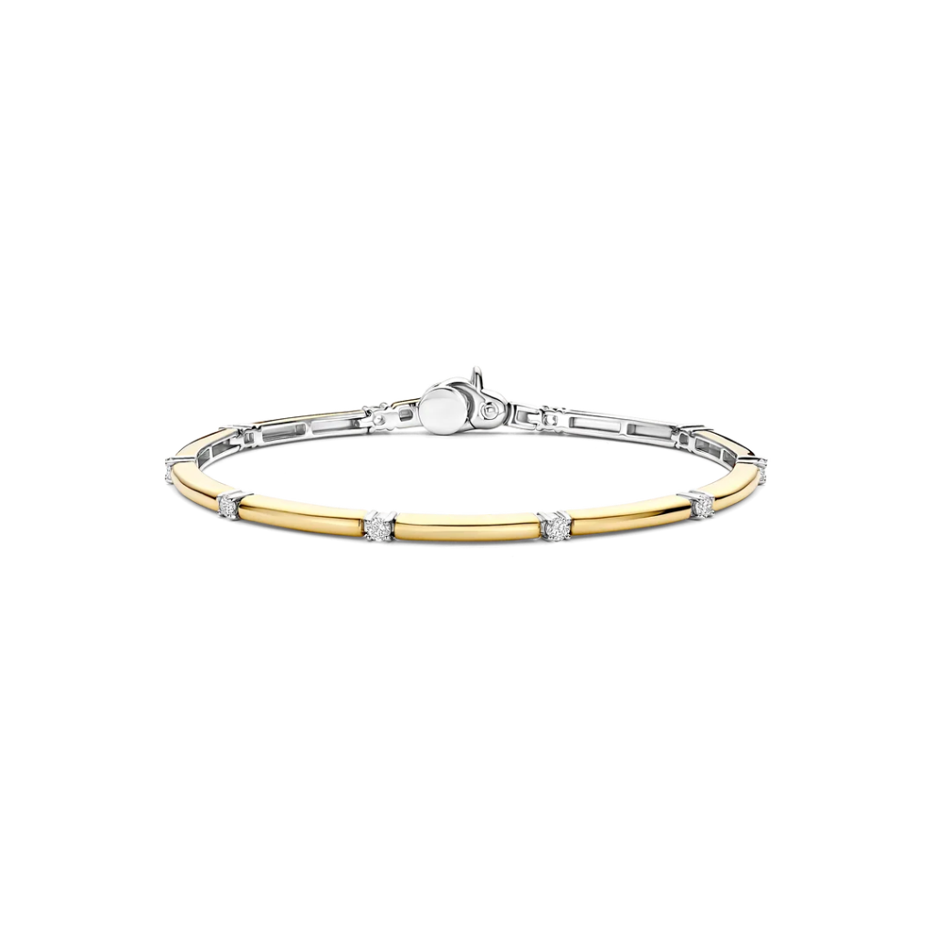 Escrava Classic Rectangular Zirconia Gold