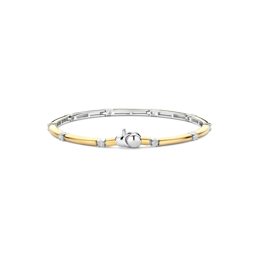 Escrava Classic Rectangular Zirconia Gold