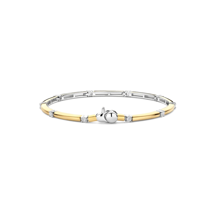 Escrava Classic Rectangular Zirconia Gold