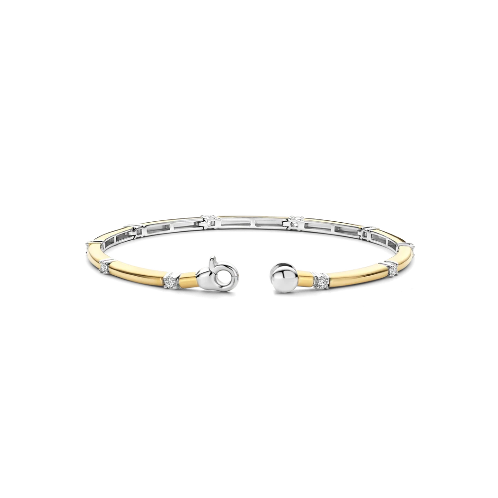 Escrava Classic Rectangular Zirconia Gold