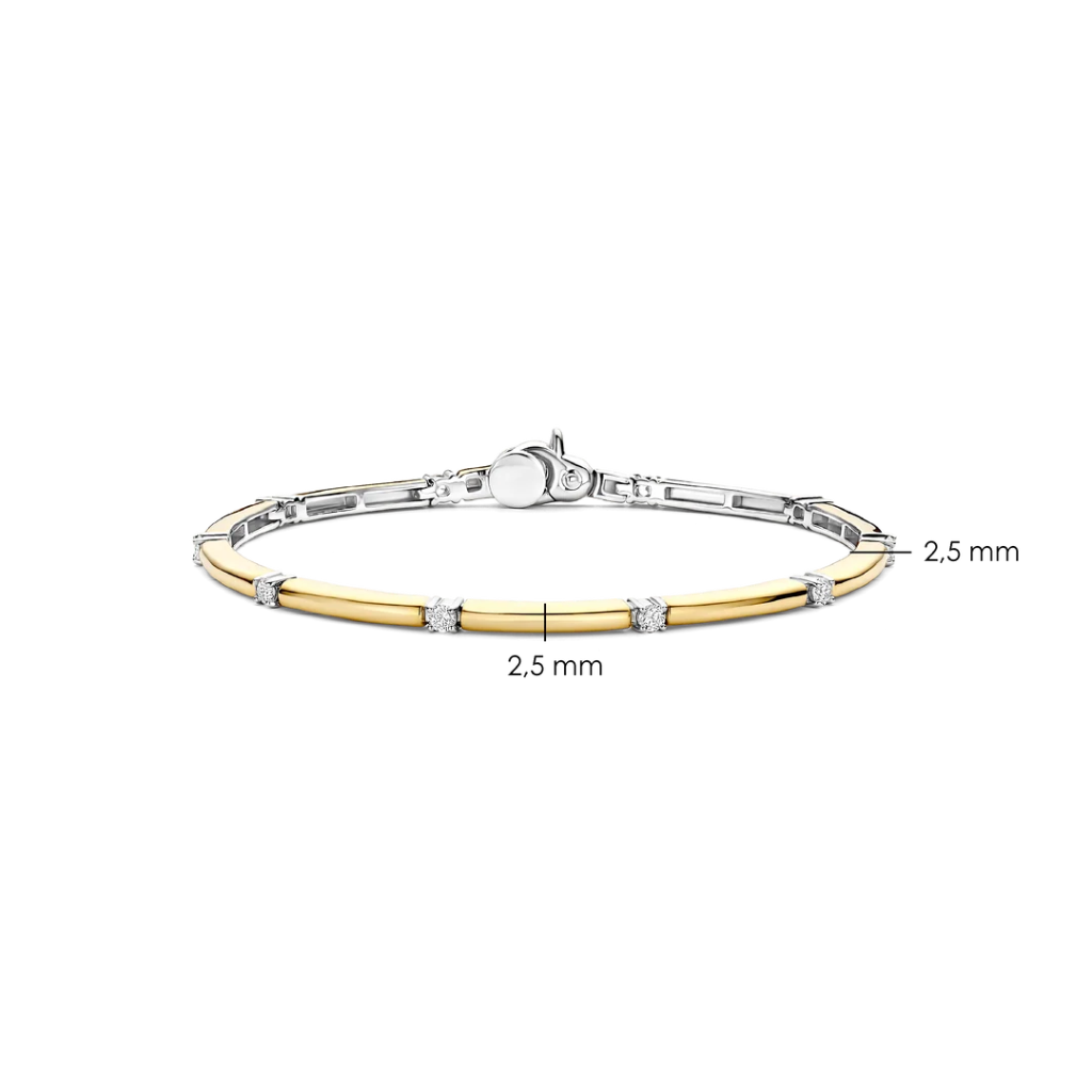 Escrava Classic Rectangular Zirconia Gold
