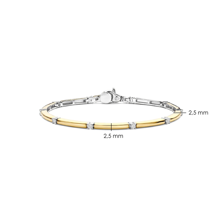 Escrava Classic Rectangular Zirconia Gold
