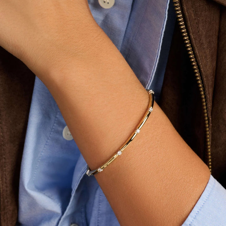 Escrava Classic Rectangular Zirconia Gold