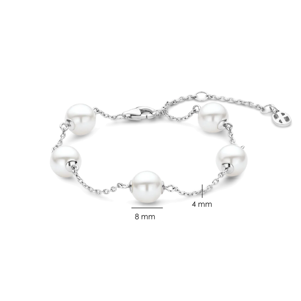 Pulseira Pearl Charm Silver