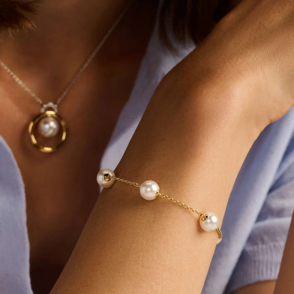Pulseira Pearl Charm Vermeil Gold