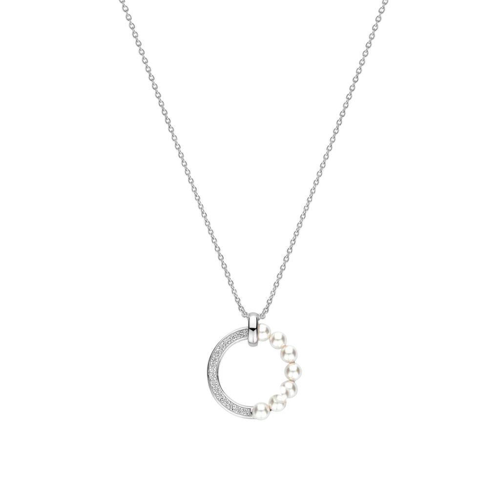 Colar Pearl Circle Zirconia