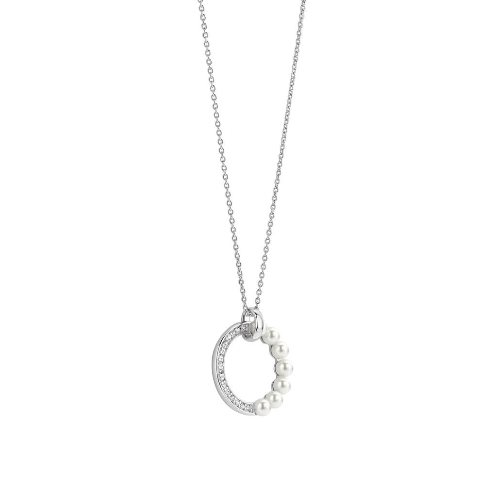 Colar Pearl Circle Zirconia