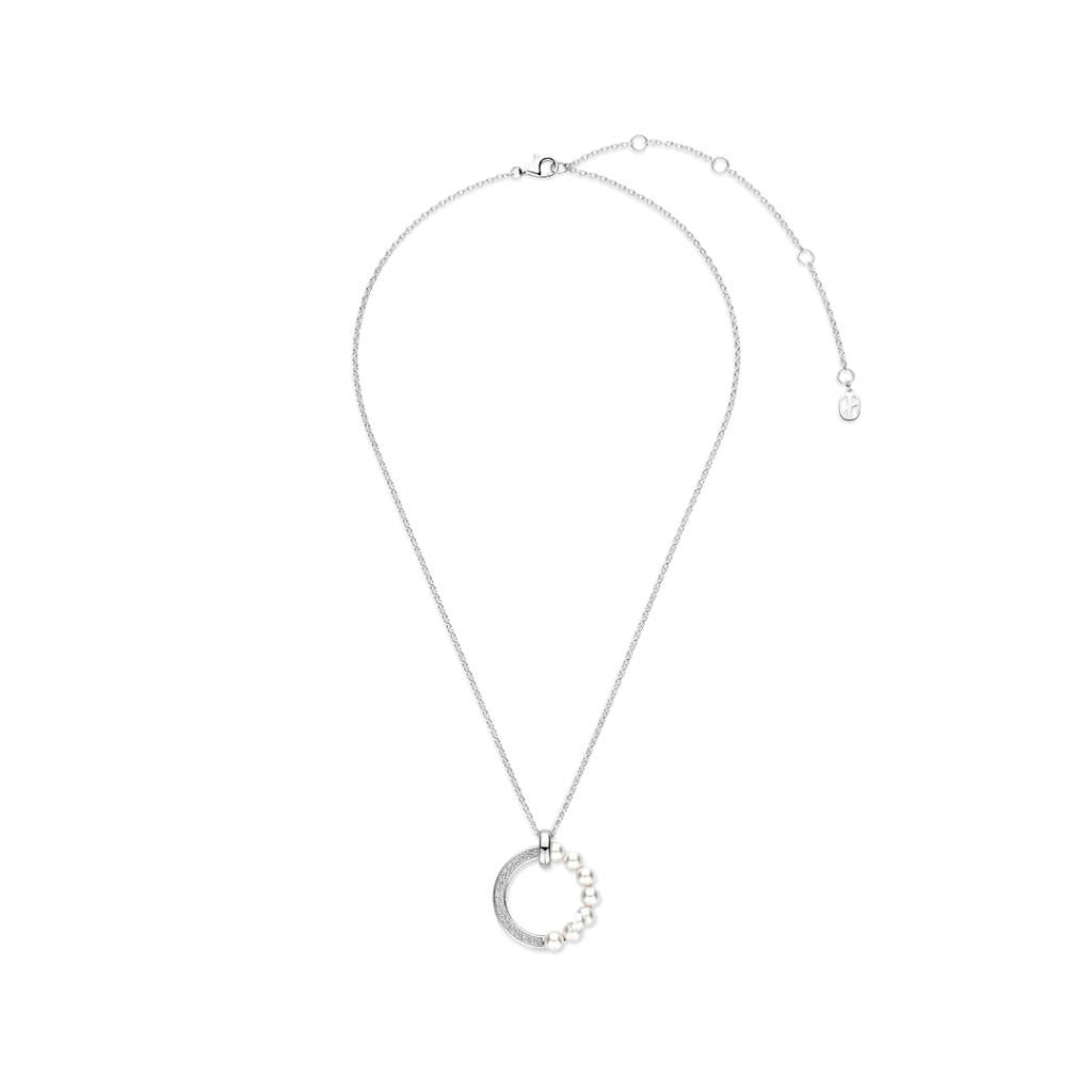 Colar Pearl Circle Zirconia