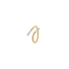 Anel K di Kuore Nodo dourado aberto com diamantes