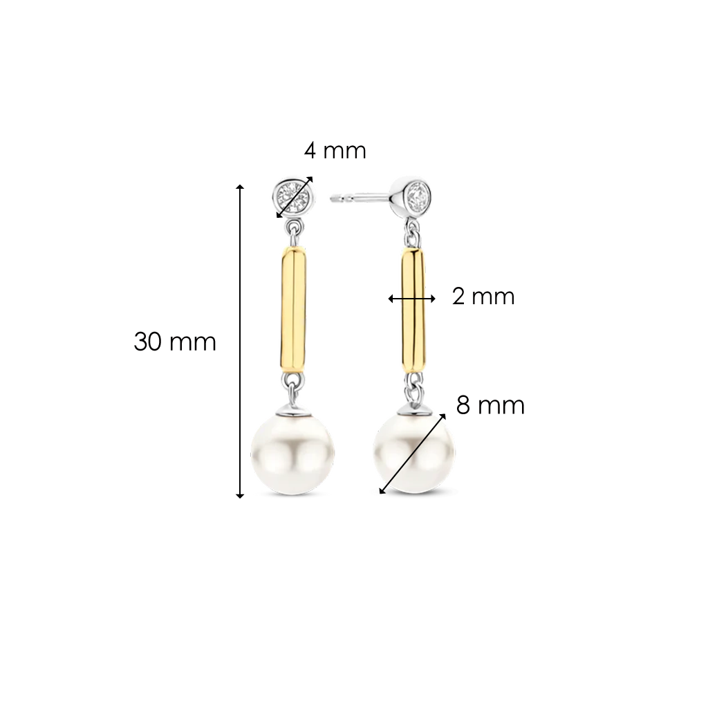 Brincos Drops with Pearl