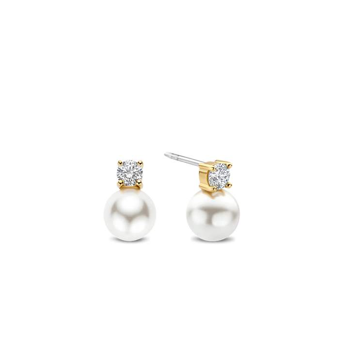 Brincos Zirconia Pearl Gold
