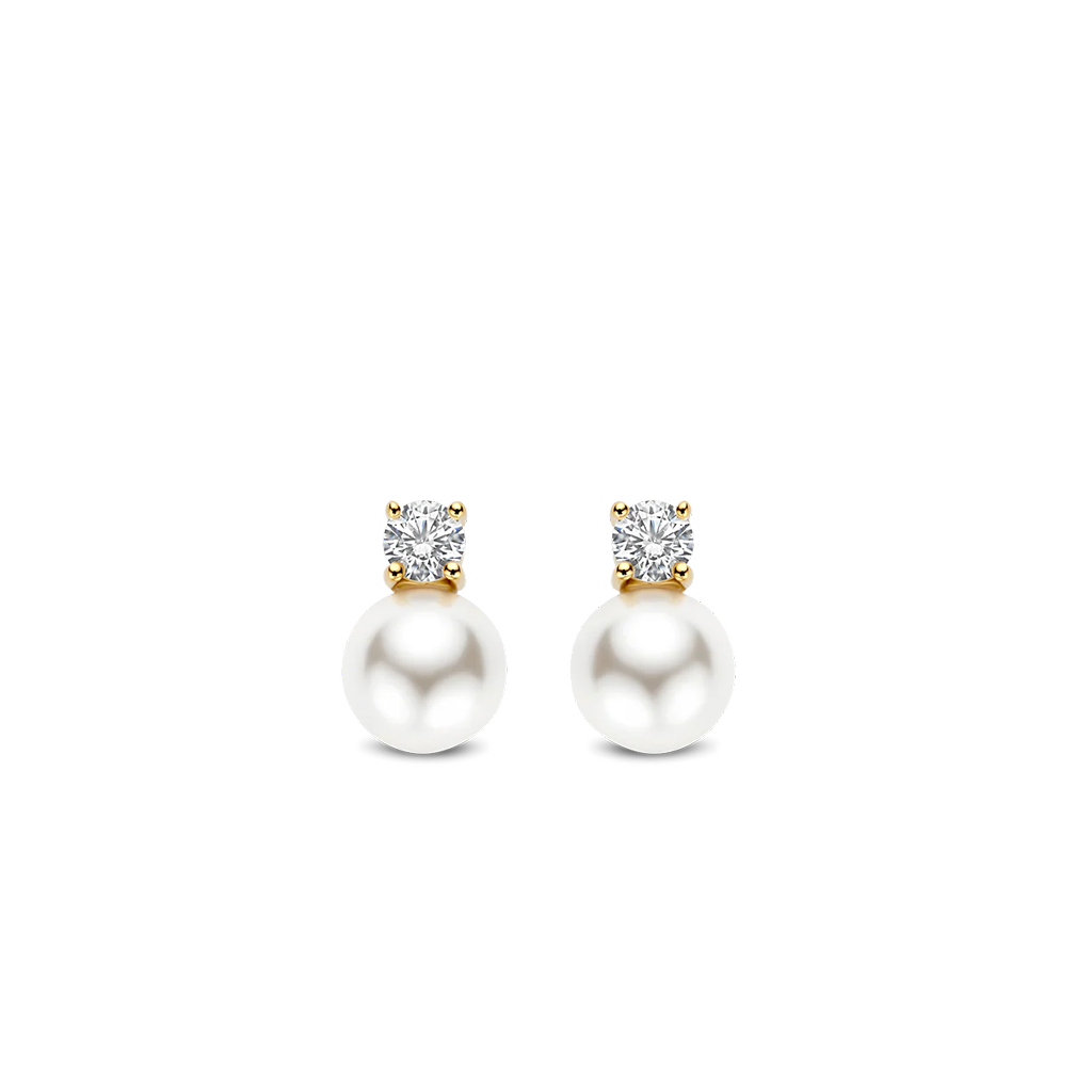 Brincos Zirconia Pearl Gold