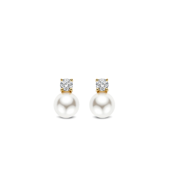 Brincos Zirconia Pearl Gold