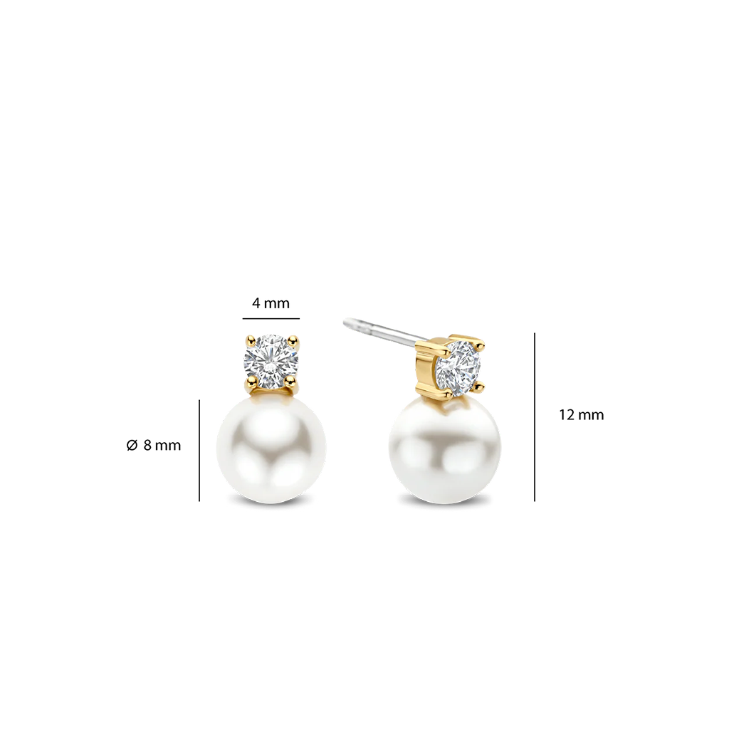 Brincos Zirconia Pearl Gold