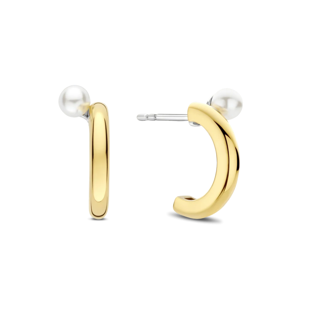 Argolas Meia-Lua Pearl Gold