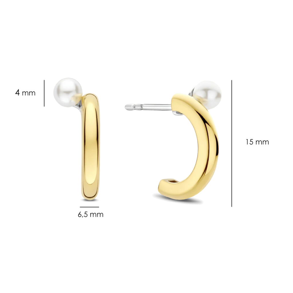 Argolas Meia-Lua Pearl Gold