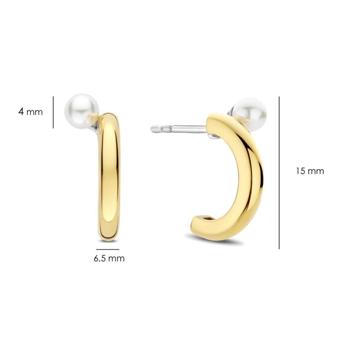 Argolas Meia-Lua Pearl Gold