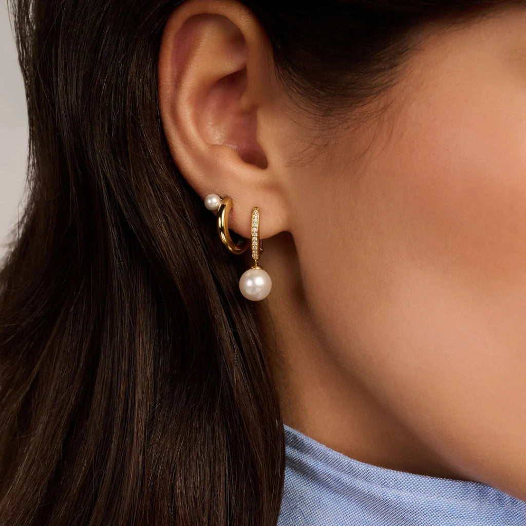 Argolas Meia-Lua Pearl Gold