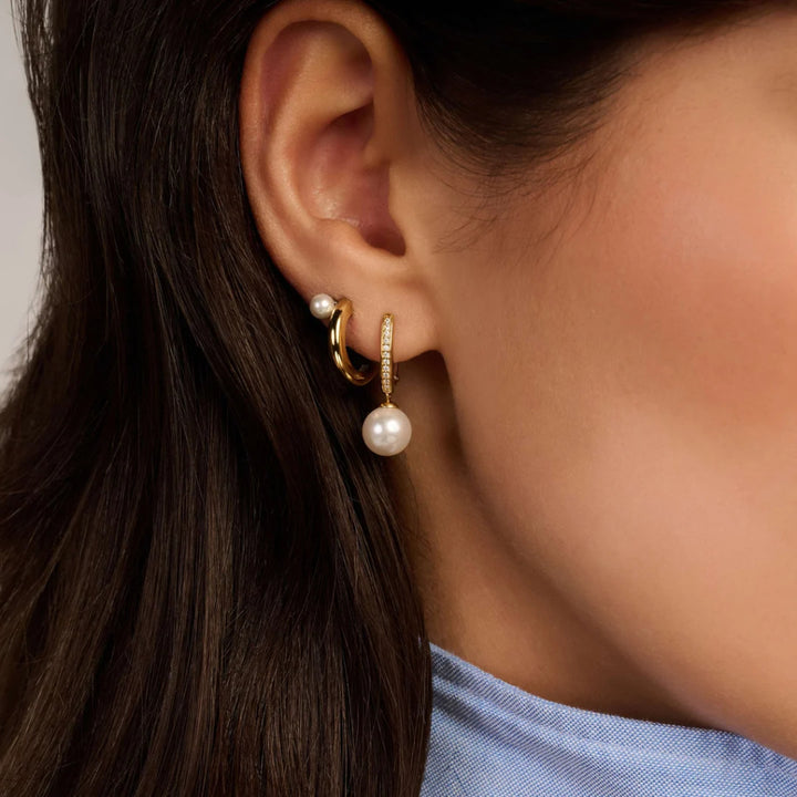 Argolas Meia-Lua Pearl Gold