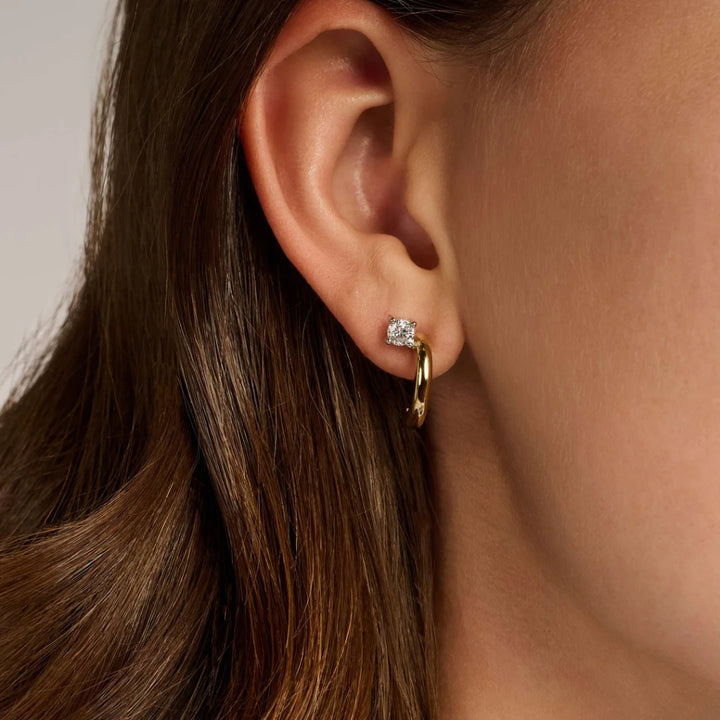 Argolas Meia-Lua Zirconia Gold