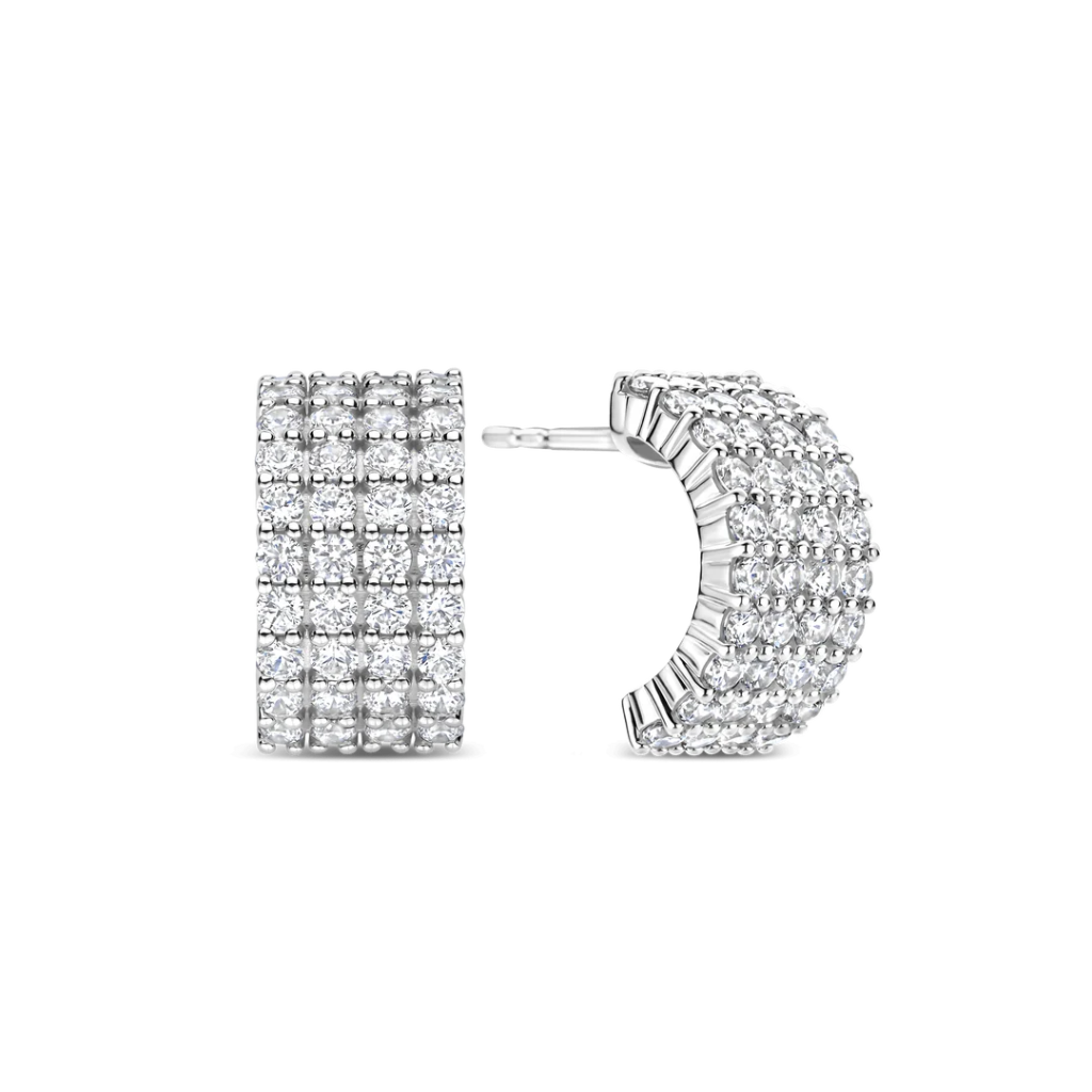 Argolas Meia-Lua Stardust Zirconia