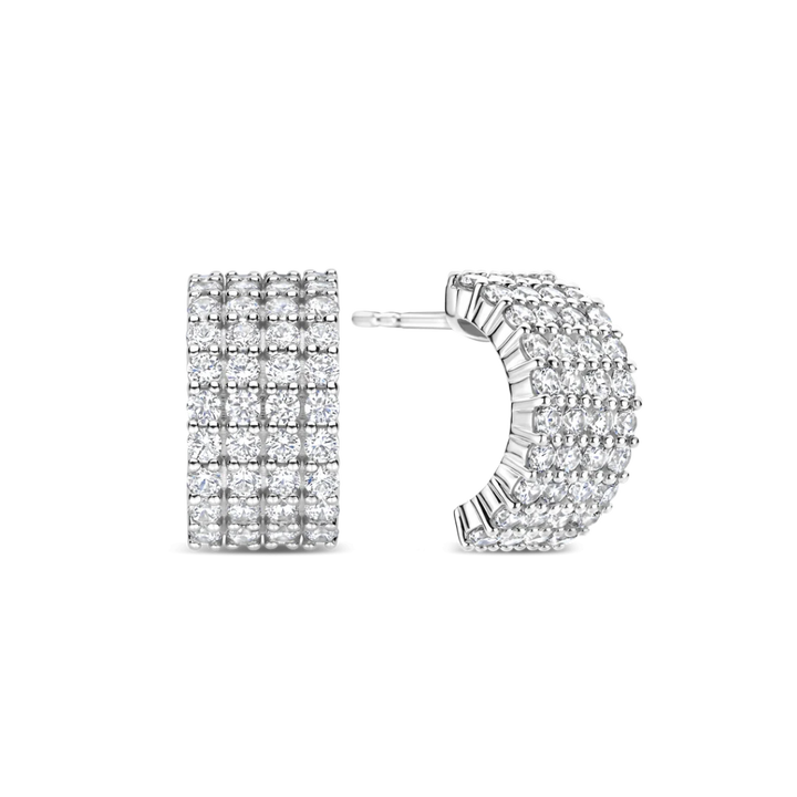 Argolas Meia-Lua Stardust Zirconia