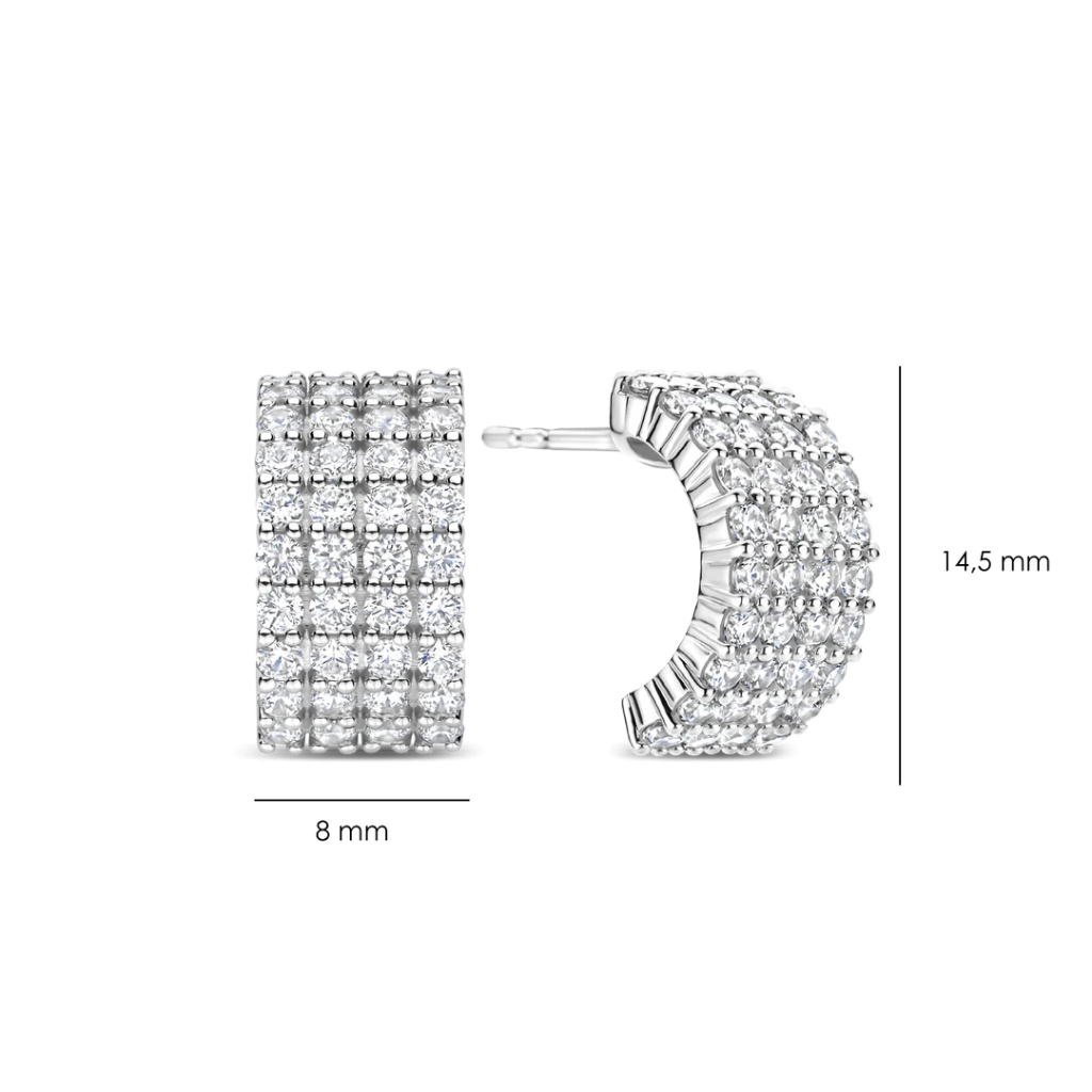 Argolas Meia-Lua Stardust Zirconia