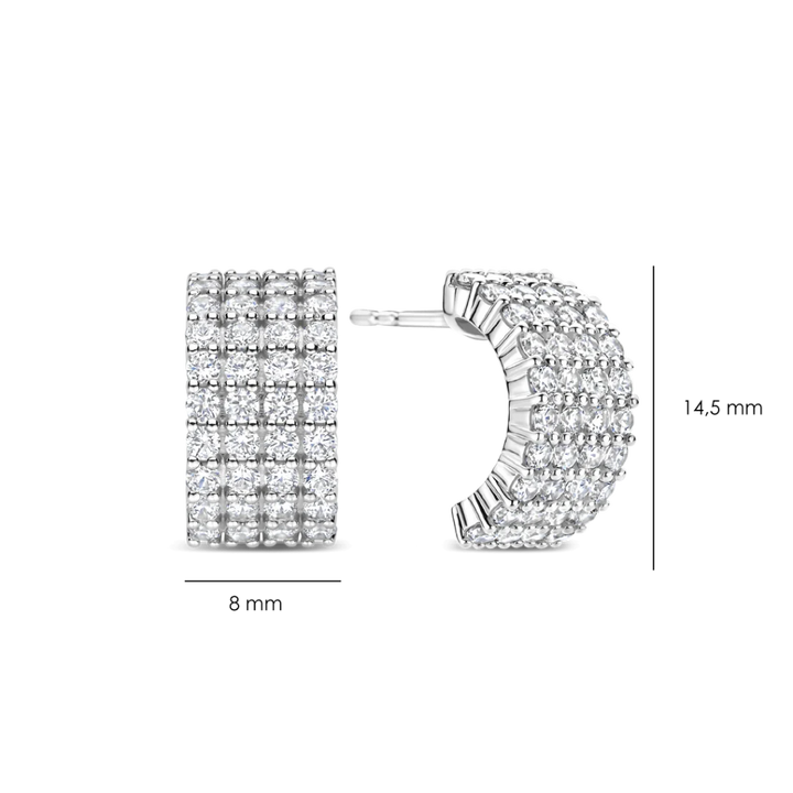 Argolas Meia-Lua Stardust Zirconia