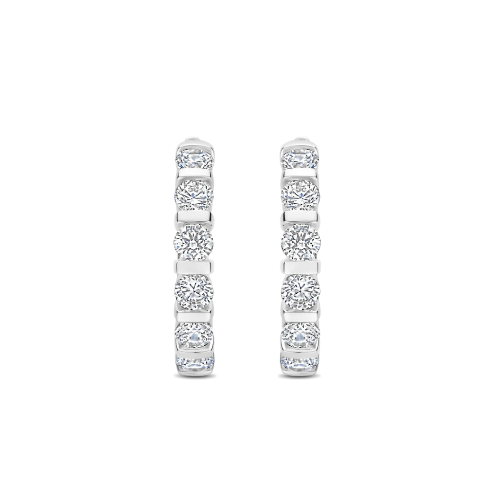 Argolas Contrast Tennis Silver 25mm