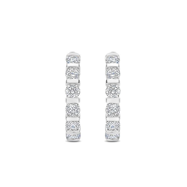 Argolas Contrast Tennis Silver 25mm