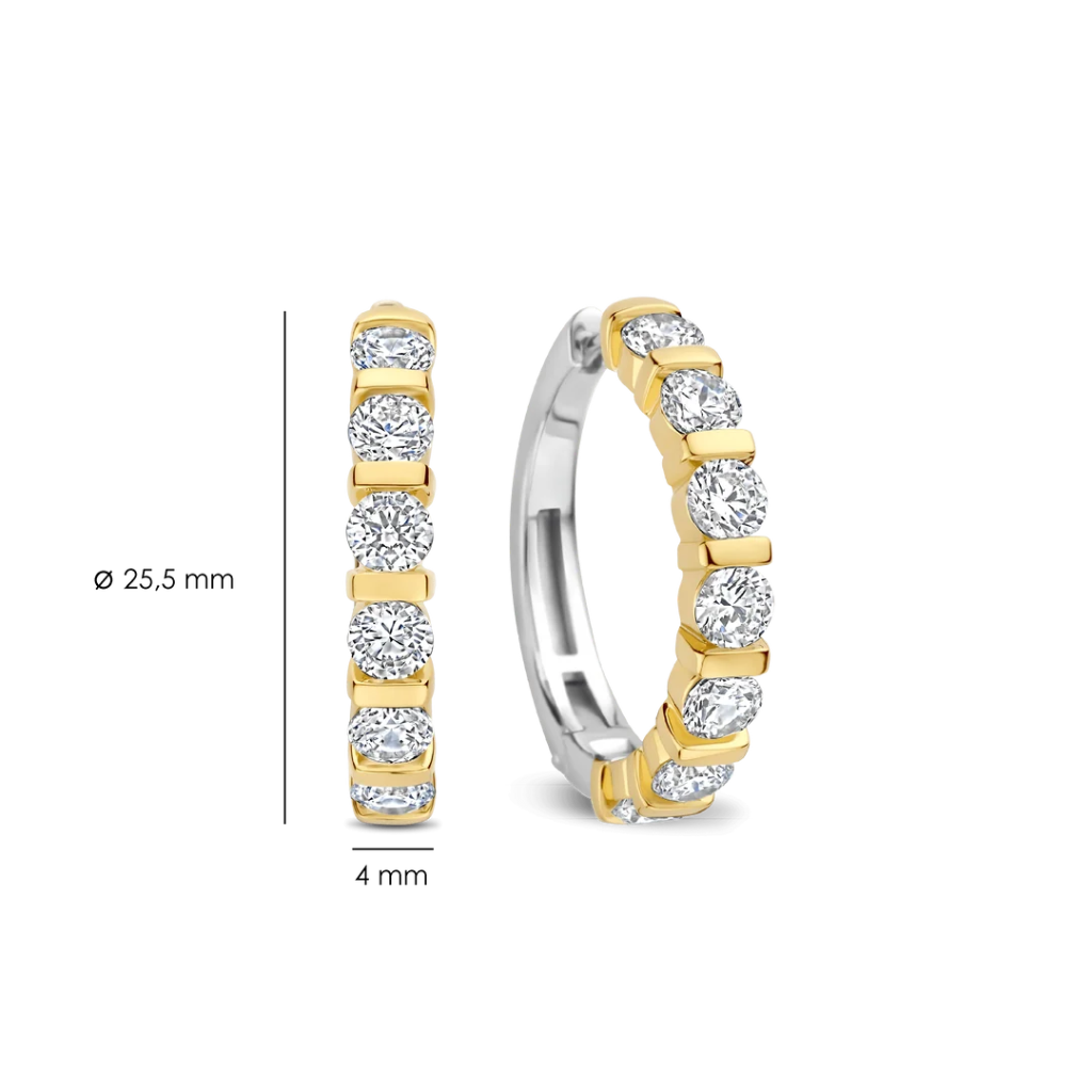 Argolas Contrast Tennis Gold 25mm