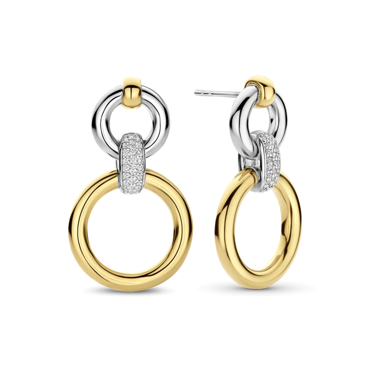 Brincos Abertos Modern Pavé Circle