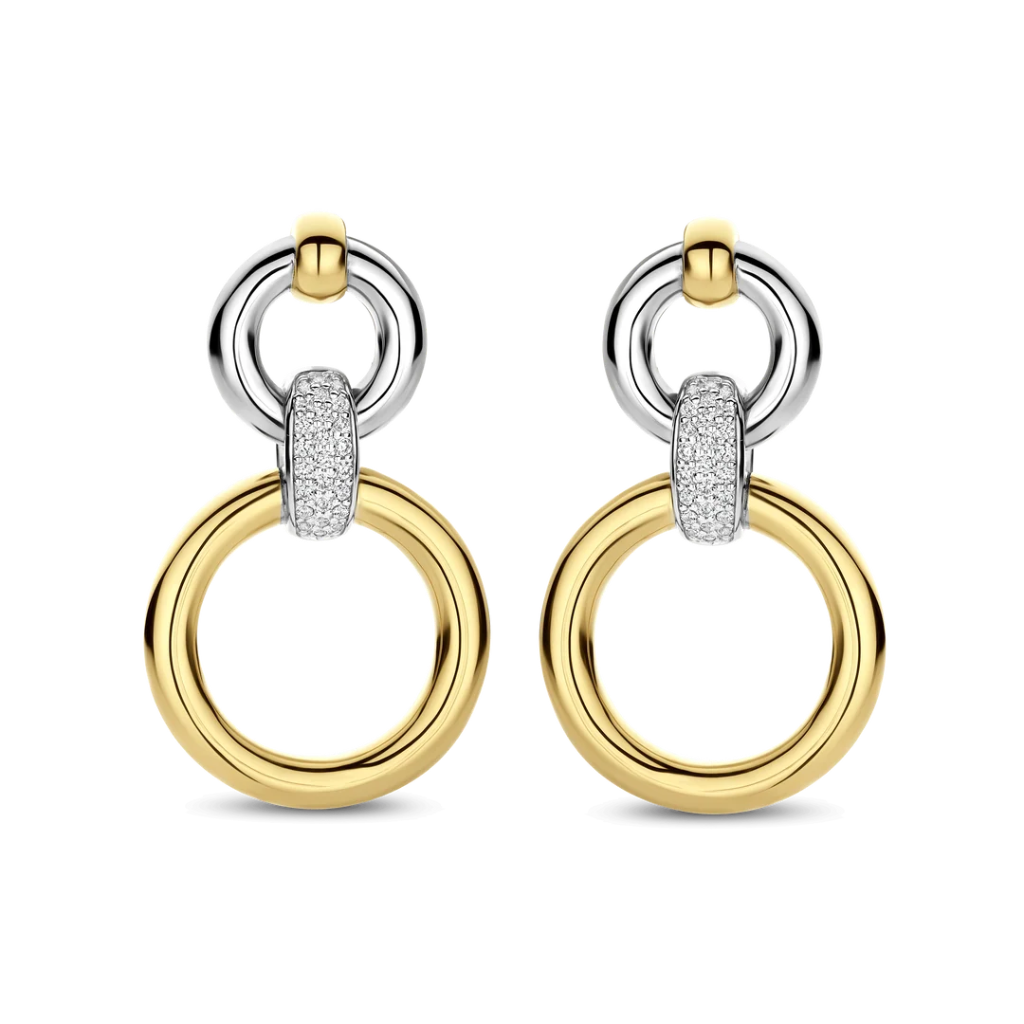 Brincos Abertos Modern Pavé Circle
