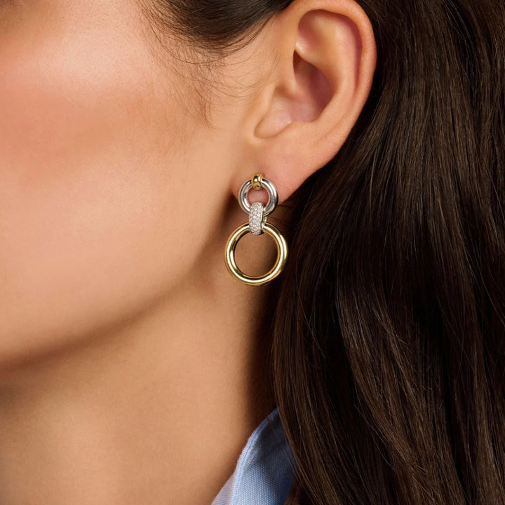 Brincos Abertos Modern Pavé Circle
