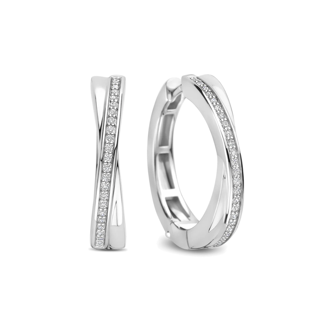 Argolas Crossover Zirconia Silver