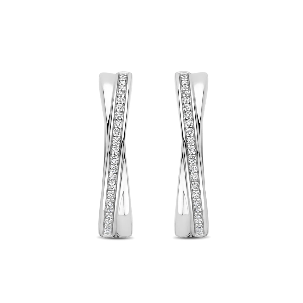 Argolas Crossover Zirconia Silver