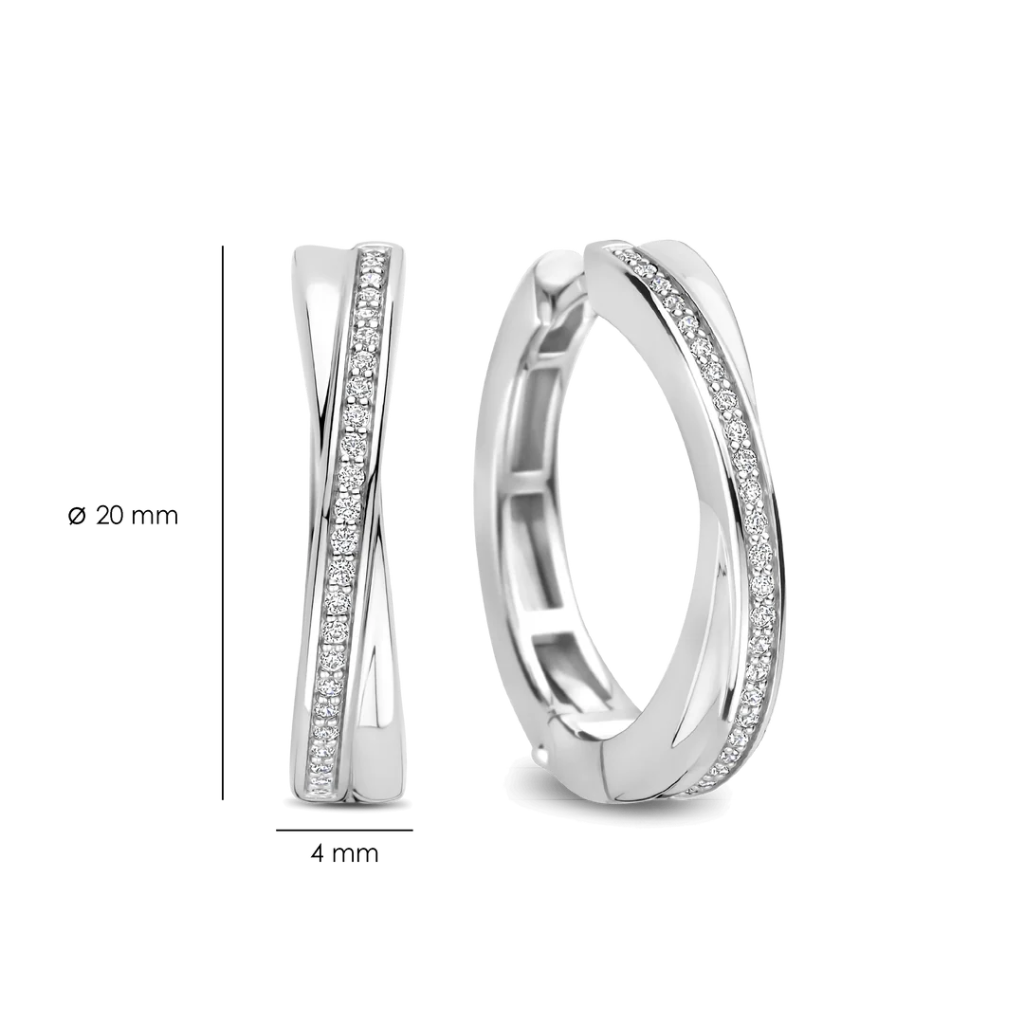 Argolas Crossover Zirconia Silver