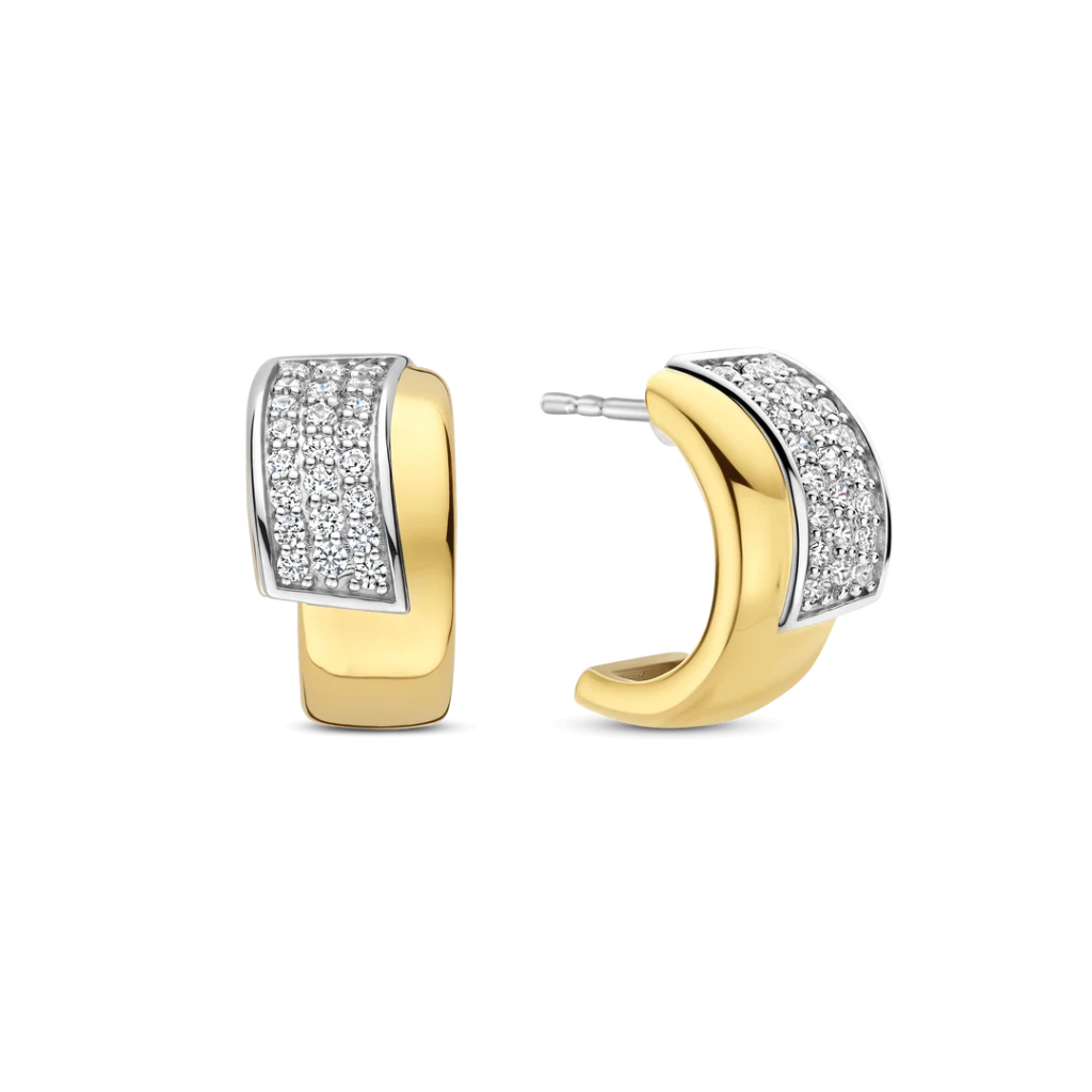 Brincos Contrast Twisted Zirconia