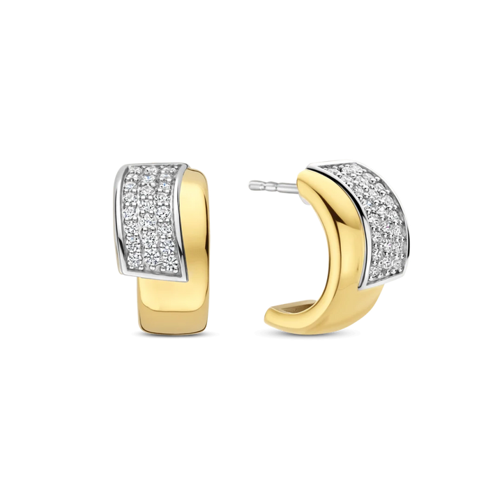 Brincos Contrast Twisted Zirconia